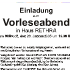 Einladung zum Vorsleseabend